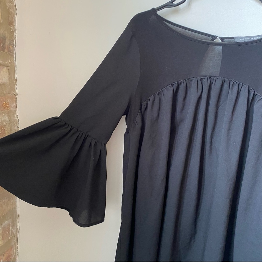 French Connection Black Flared Sleeve Blouse - Picture 3 of 8